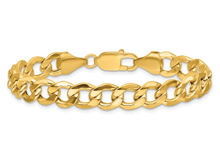 14K Semi-Solid Curb with Lobster Clasp Bracelet, 7 x 9mm