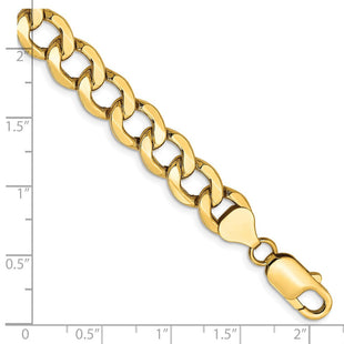 14K Semi-Solid Curb with Lobster Clasp Bracelet (Style BC111-7)