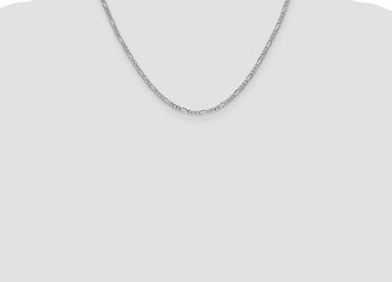 14K White Gold Semi-Solid Figaro with Lobster Clasp Chain (Style BC119-18)