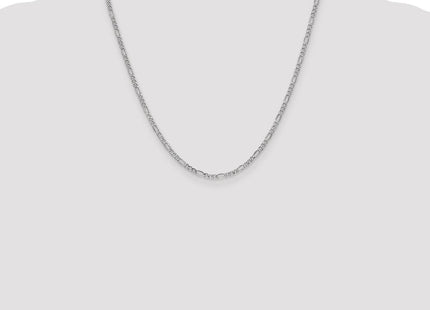 14K White Gold Semi-Solid Figaro with Lobster Clasp Chain (Style BC119-20)