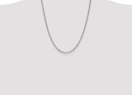 14K White Gold Semi-Solid Figaro with Lobster Clasp Chain (Style BC119-22)