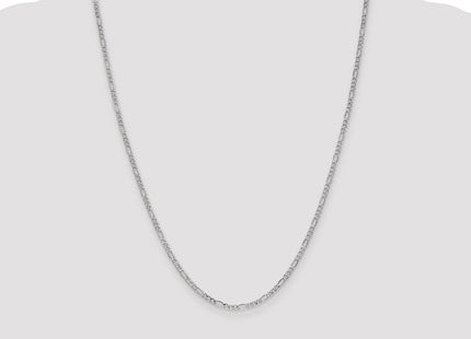 14K White Gold Semi-Solid Figaro with Lobster Clasp Chain (Style BC119-24)