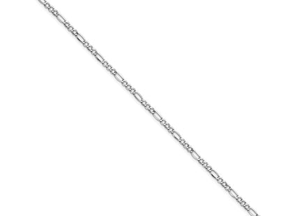 14K white gold figaro link bracelet, alternate view