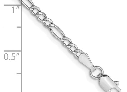 14K white gold figaro link bracelet, another view