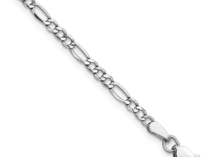 14K white gold figaro link bracelet