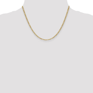 14K Semi-Solid Figaro with Lobster Clasp Chain (Style BC120-18)