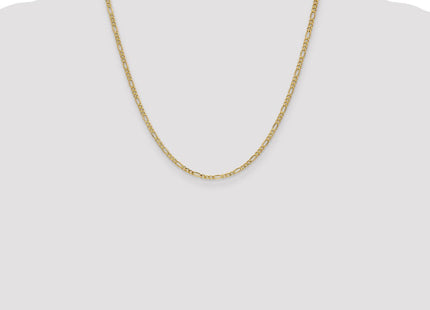 14K Semi-Solid Figaro with Lobster Clasp Chain (Style BC120-20)