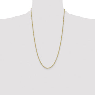 14K Semi-Solid Figaro with Lobster Clasp Chain (Style BC120-26)
