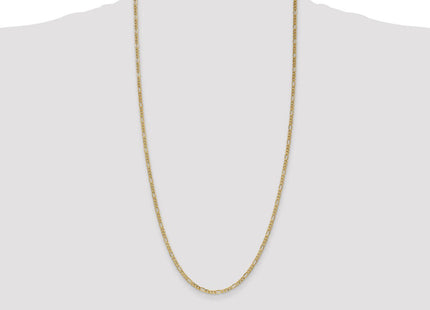 14K Semi-Solid Figaro with Lobster Clasp Chain (Style BC120-28)