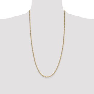 14K Semi-Solid Figaro with Lobster Clasp Chain (Style BC120-28)