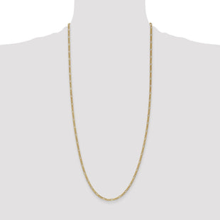 14K Semi-Solid Figaro with Lobster Clasp Chain (Style BC120-30)