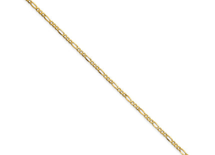 14K Semi-Solid Figaro with Lobster Clasp Bracelet (Style BC120-7)