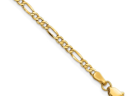 14K Semi-Solid Figaro with Lobster Clasp Bracelet (Style BC120-7)
