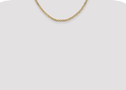 14K Semi-Solid Anchor with Lobster Clasp Chain (Style BC122-16)