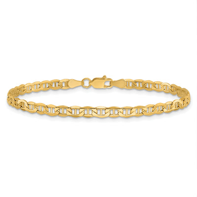 14K Semi-Solid Anchor with Lobster Clasp Anklet