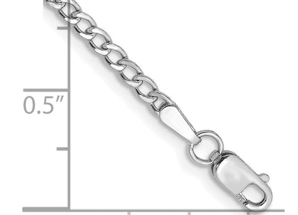 14K white gold curb link bracelet, another view