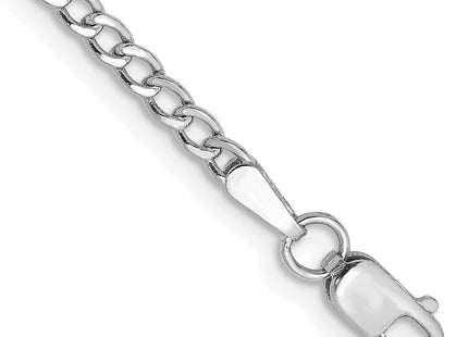 14K white gold curb link bracelet