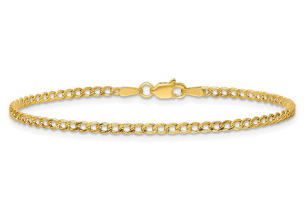 14K gold curb link bracelet, further view