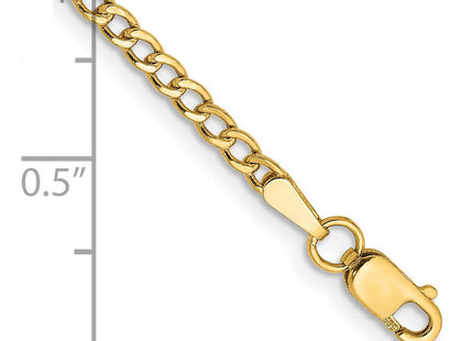 14K gold curb link bracelet, another view