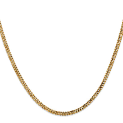 14K Semi-Solid Franco with Fancy Lobster Clasp Chain, 18 x 3mm