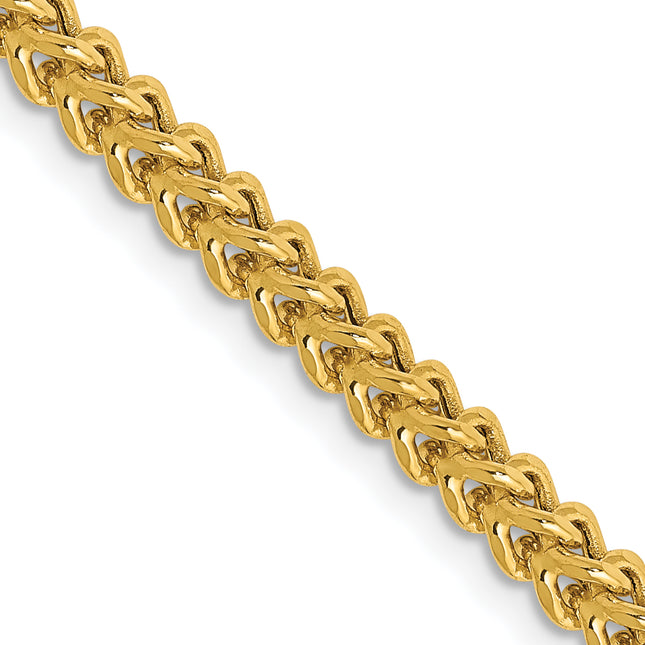 14K Semi-Solid Franco with Fancy Lobster Clasp Chain, 18 x 3mm