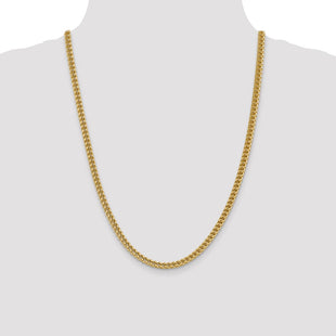 14K Semi-Solid Franco with Fancy Lobster Clasp Chain (Style BC137-24)