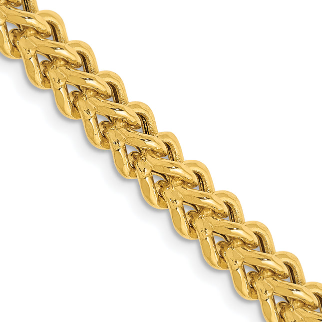 14K Semi-Solid Franco with Fancy Lobster Clasp Chain, 28 x 4.5mm