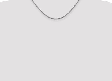 14K White Gold Semi-Solid Round Box with Lobster Clasp Chain (Style BC138-16)