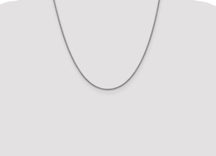 14K White Gold Semi-Solid Round Box with Lobster Clasp Chain (Style BC138-20)