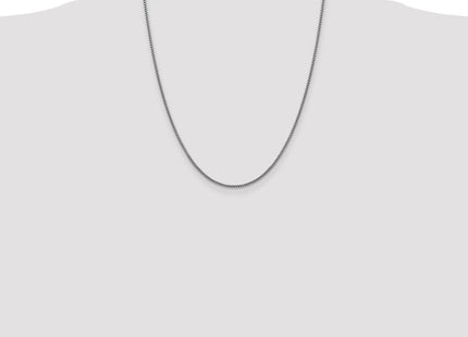 14K White Gold Semi-Solid Round Box with Lobster Clasp Chain (Style BC138-22)