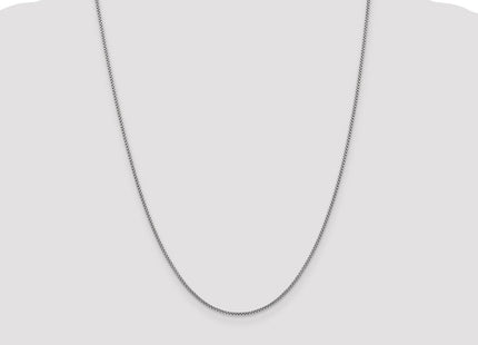 14K White Gold Semi-Solid Round Box with Lobster Clasp Chain (Style BC138-24)