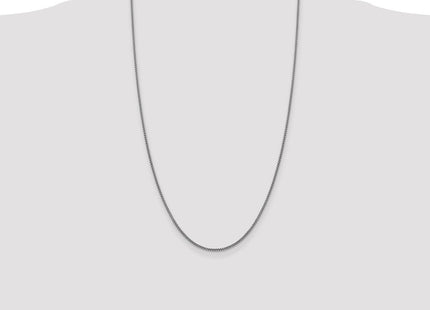 14K White Gold Semi-Solid Round Box with Lobster Clasp Chain (Style BC138-26)