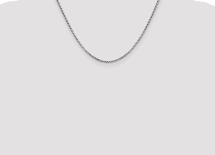 14K White Gold Semi-Solid Round Box with Lobster Clasp Chain (Style BC139-18)