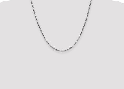 14K White Gold Semi-Solid Round Box with Lobster Clasp Chain (Style BC139-20)