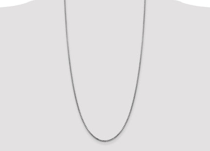14K white gold box link bracelet
