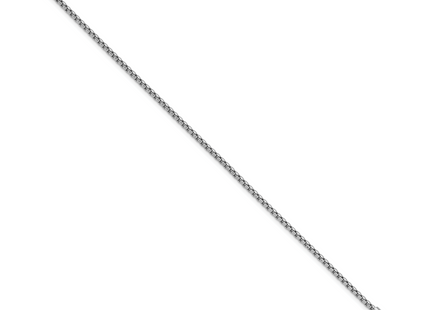 14K White Gold Semi-Solid Round Box with Lobster Clasp Bracelet, 7 x 1.75mm