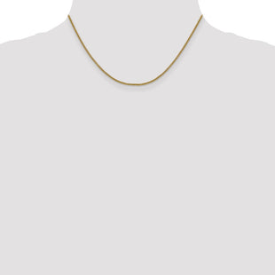 14K Semi-Solid Round Box with Lobster Clasp Chain (Style BC140-16)
