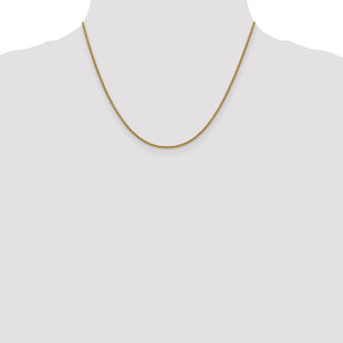 14K Semi-Solid Round Box with Lobster Clasp Chain (Style BC140-18)
