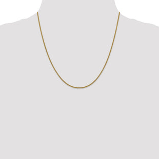 14K Semi-Solid Round Box with Lobster Clasp Chain (Style BC140-20)