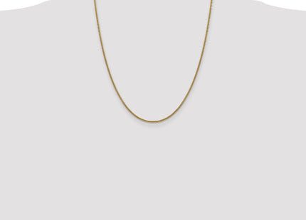 14K Semi-Solid Round Box with Lobster Clasp Chain (Style BC140-22)