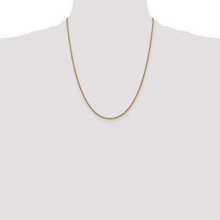 14K Semi-Solid Round Box with Lobster Clasp Chain (Style BC140-22)