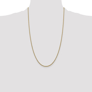 14K Semi-Solid Round Box with Lobster Clasp Chain (Style BC140-26)
