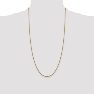 14K Semi-Solid Round Box with Lobster Clasp Chain (Style BC140-28)