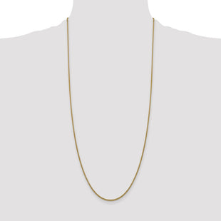 14K Semi-Solid Round Box with Lobster Clasp Chain (Style BC140-30)