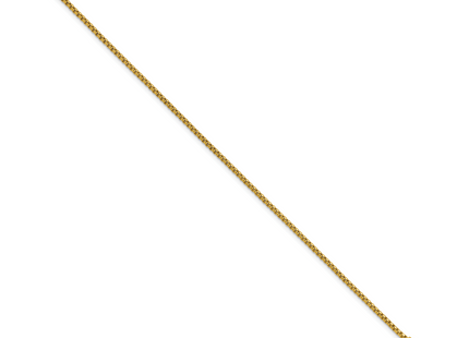 14K Semi-Solid Round Box with Lobster Clasp Bracelet, 7 x 1.5mm