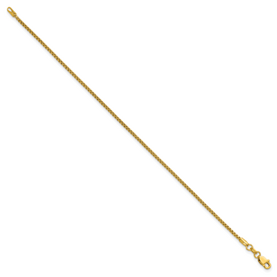 14K Semi-Solid Round Box with Lobster Clasp Bracelet, 7 x 1.5mm