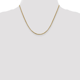 14K Semi-Solid Round Box with Lobster Clasp Chain (Style BC141-18)