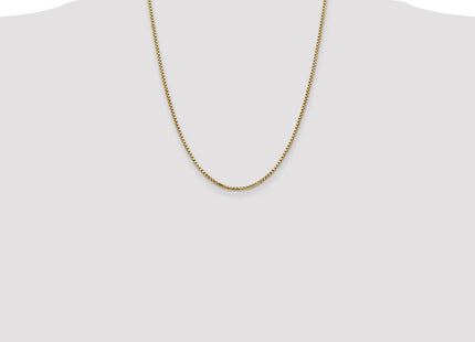 14K Semi-Solid Round Box with Lobster Clasp Chain (Style BC141-22)