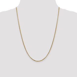 14K Semi-Solid Round Box with Lobster Clasp Chain (Style BC141-24)