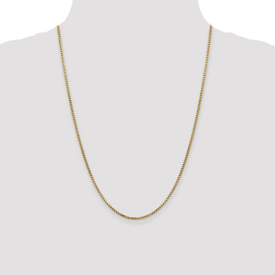 14K Semi-Solid Round Box with Lobster Clasp Bracelet, 7 x 1.75mm